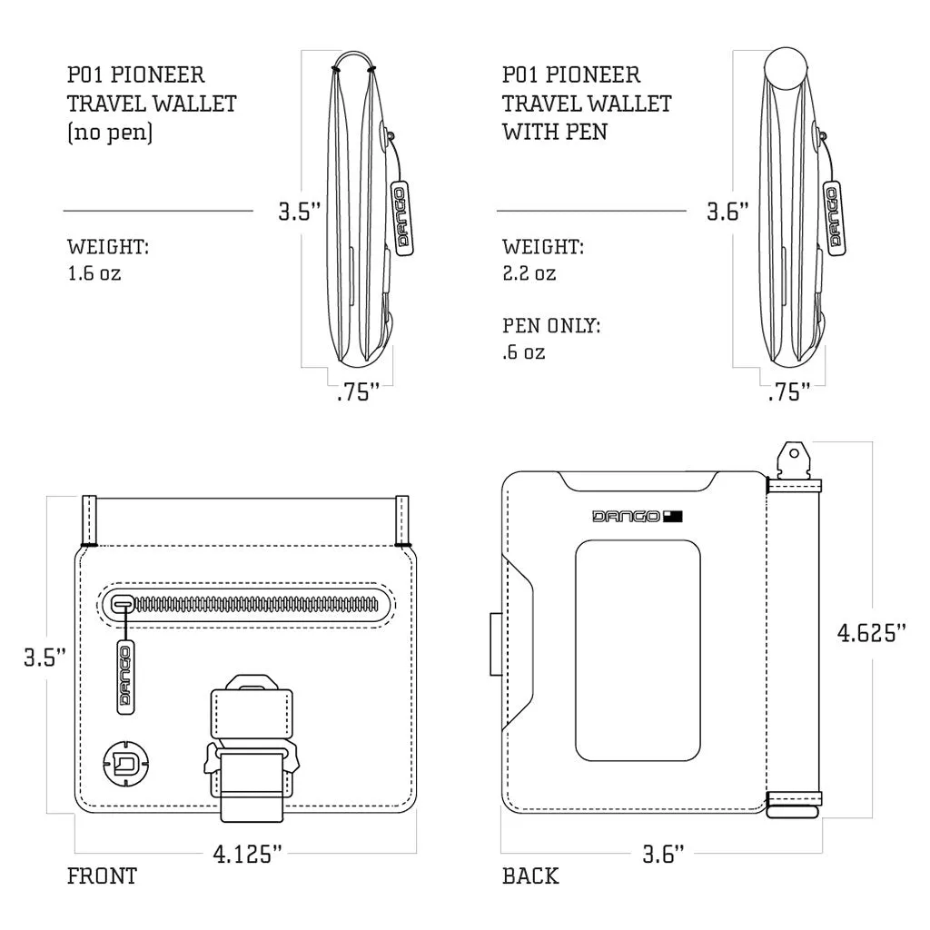 P01 Pioneer Travel Wallet | With Pen & Notebook