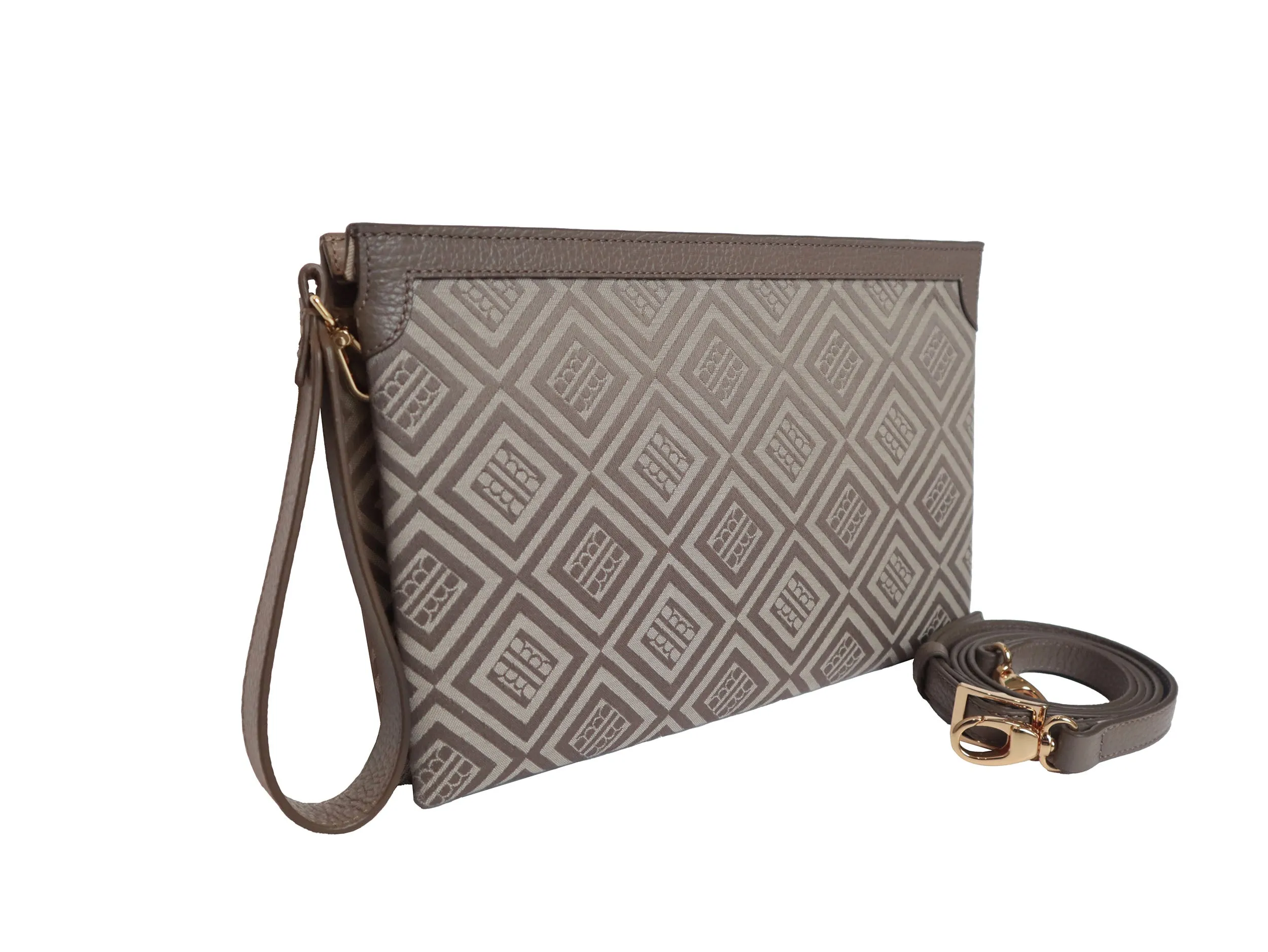 Paquita Bag in Logo Jacquard Print - Beige/Taupe