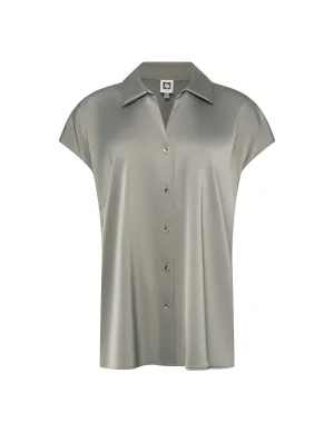 Plus Button Front Drop Shoulder Shirt