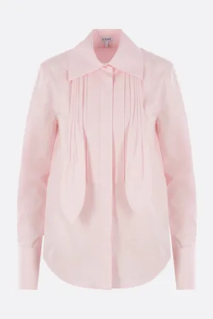 poplin shirt with pleated neck tie