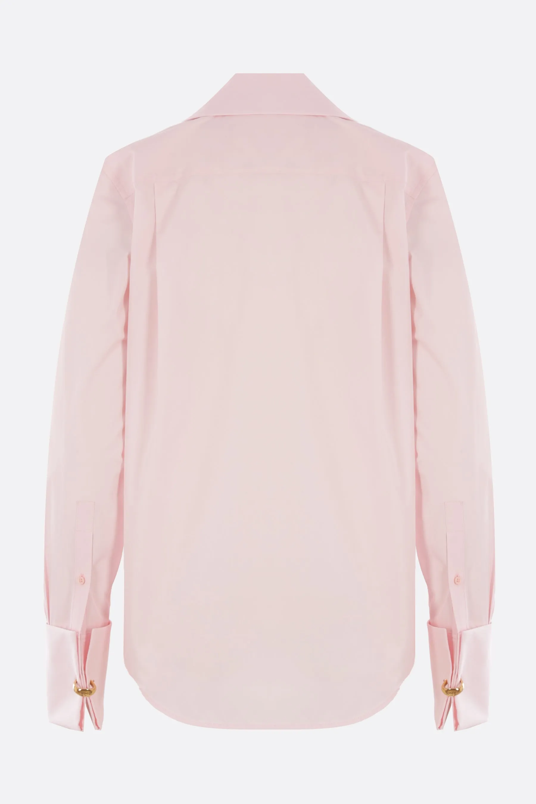 poplin shirt with pleated neck tie