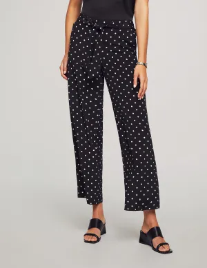 Printed Pull On Self Tie Wide Leg Pant - Sale