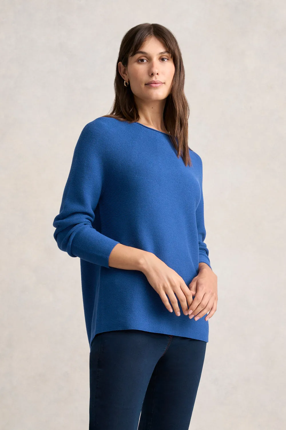 Purl Cotton Jumper - Klein Blue