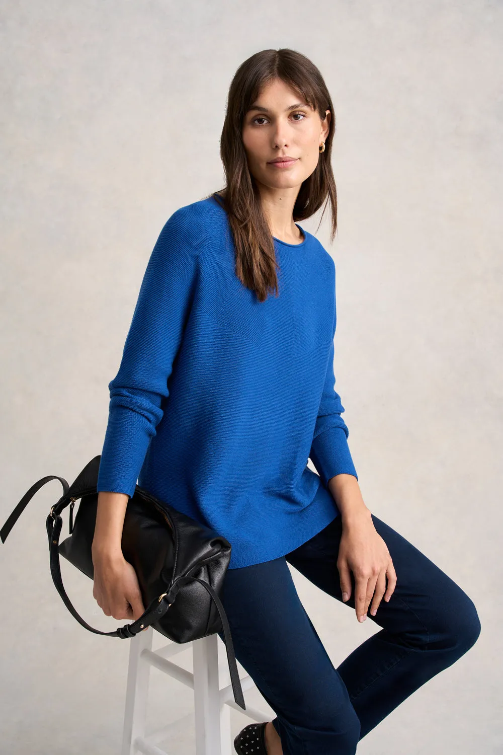 Purl Cotton Jumper - Klein Blue