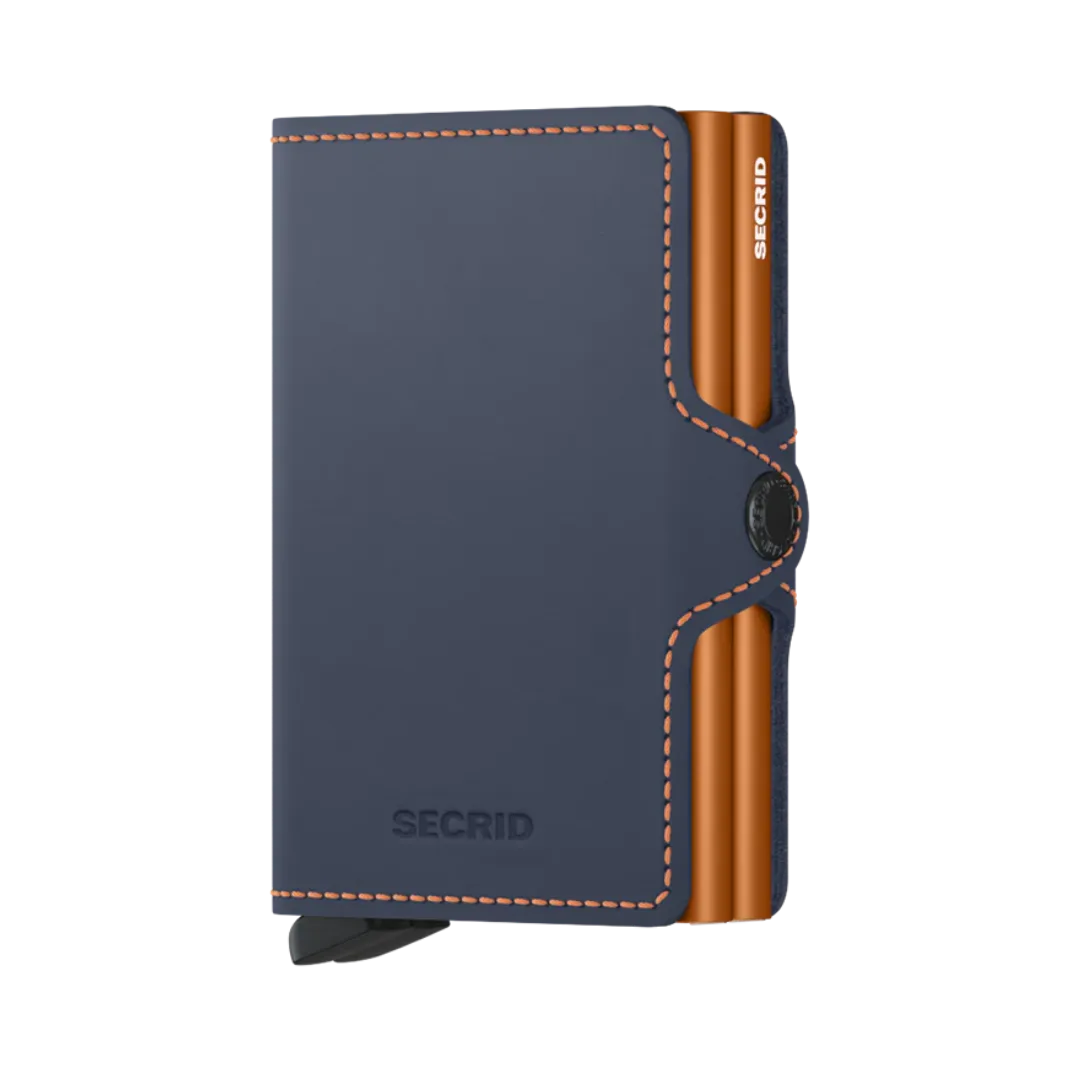 SECRID - Twinwallet Matte Night Blue & Orange