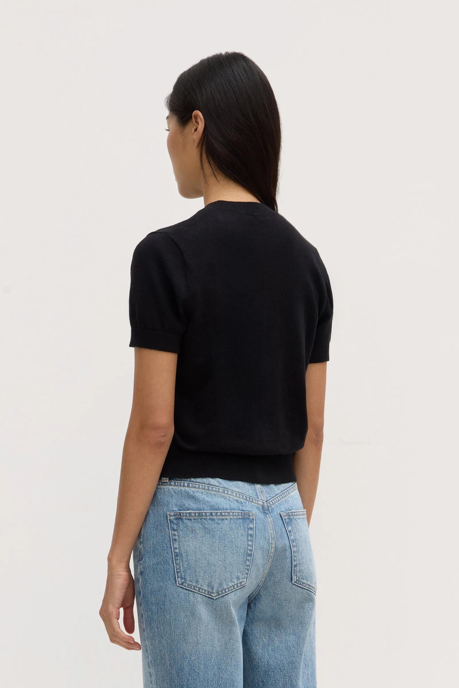 Semra Cotton Cashmere Short Sleeve Cardigan