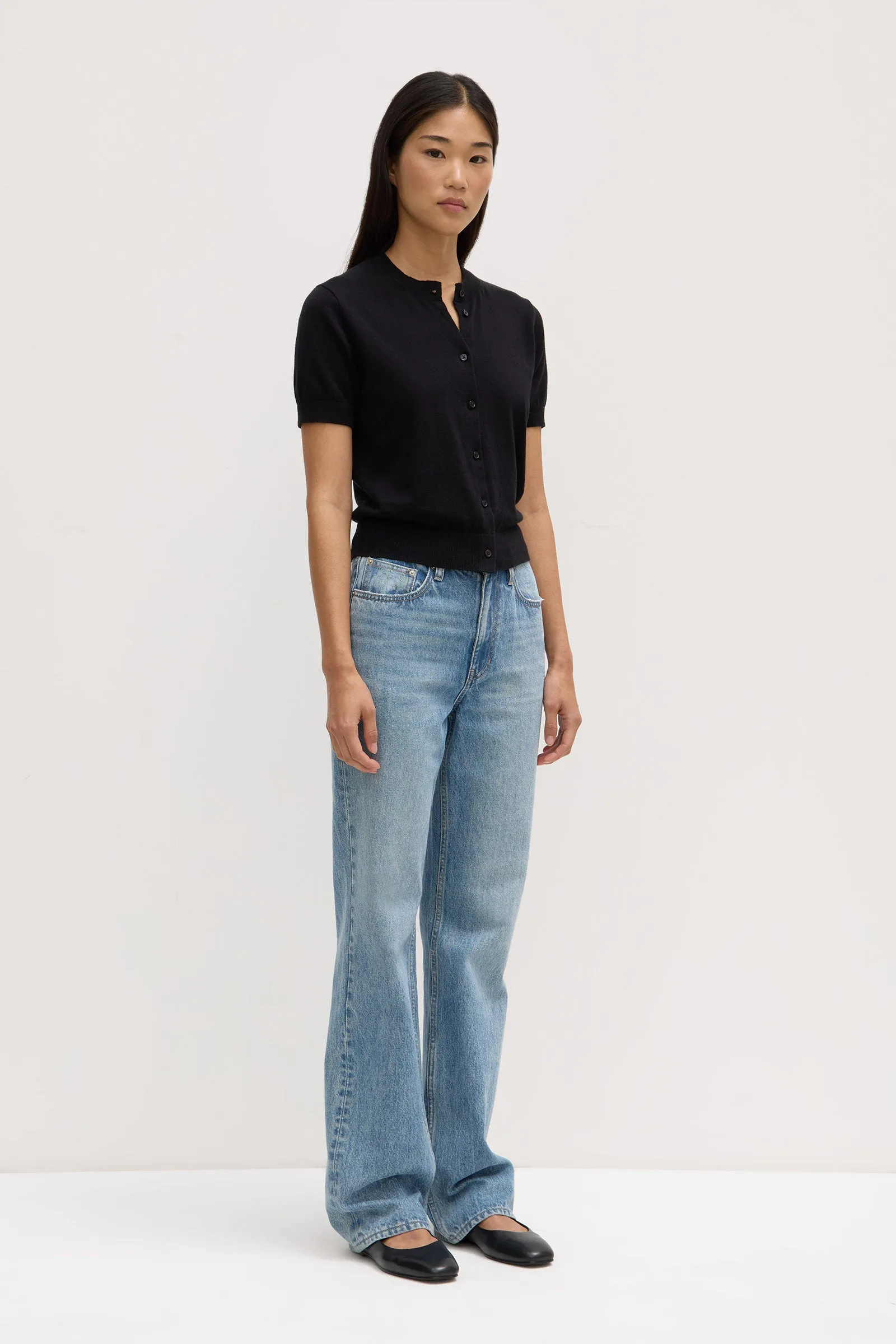 Semra Cotton Cashmere Short Sleeve Cardigan