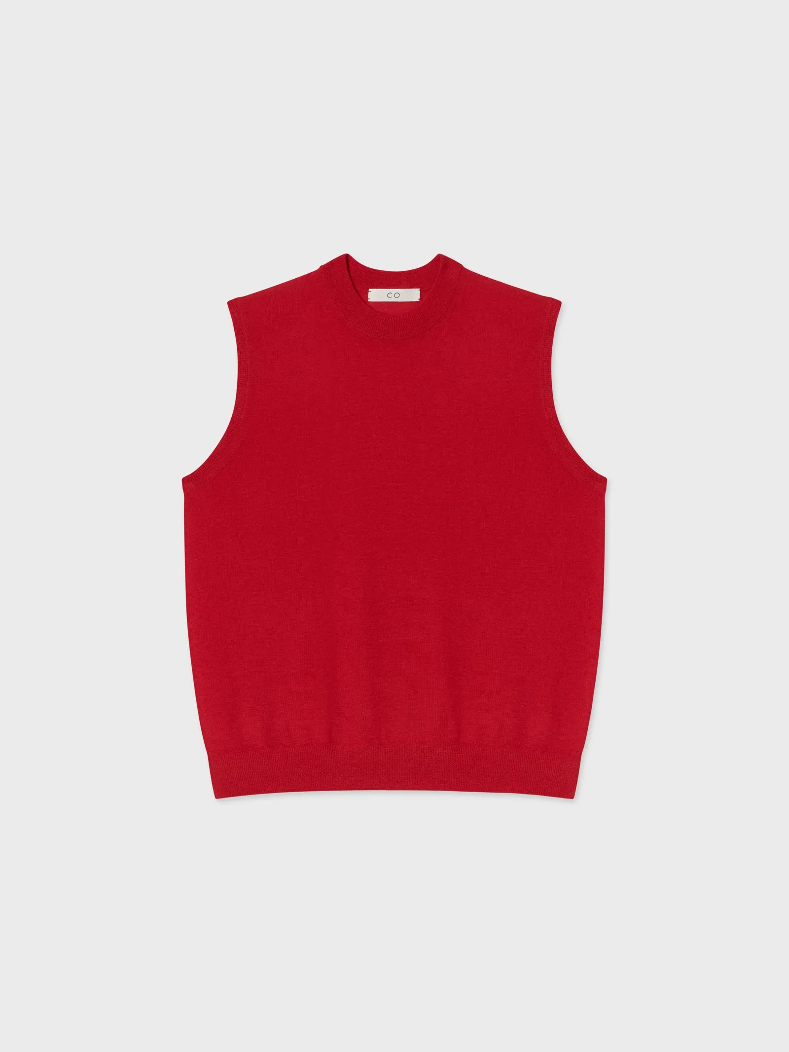 Shell Tank in Fine Cashmere - Red
