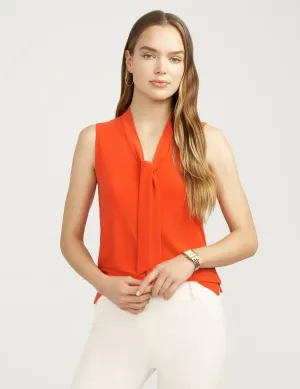 Sleeveless Tie Front Blouse- Sale