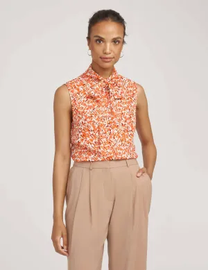 Sleeveless Tie Neck Blouse- Sale