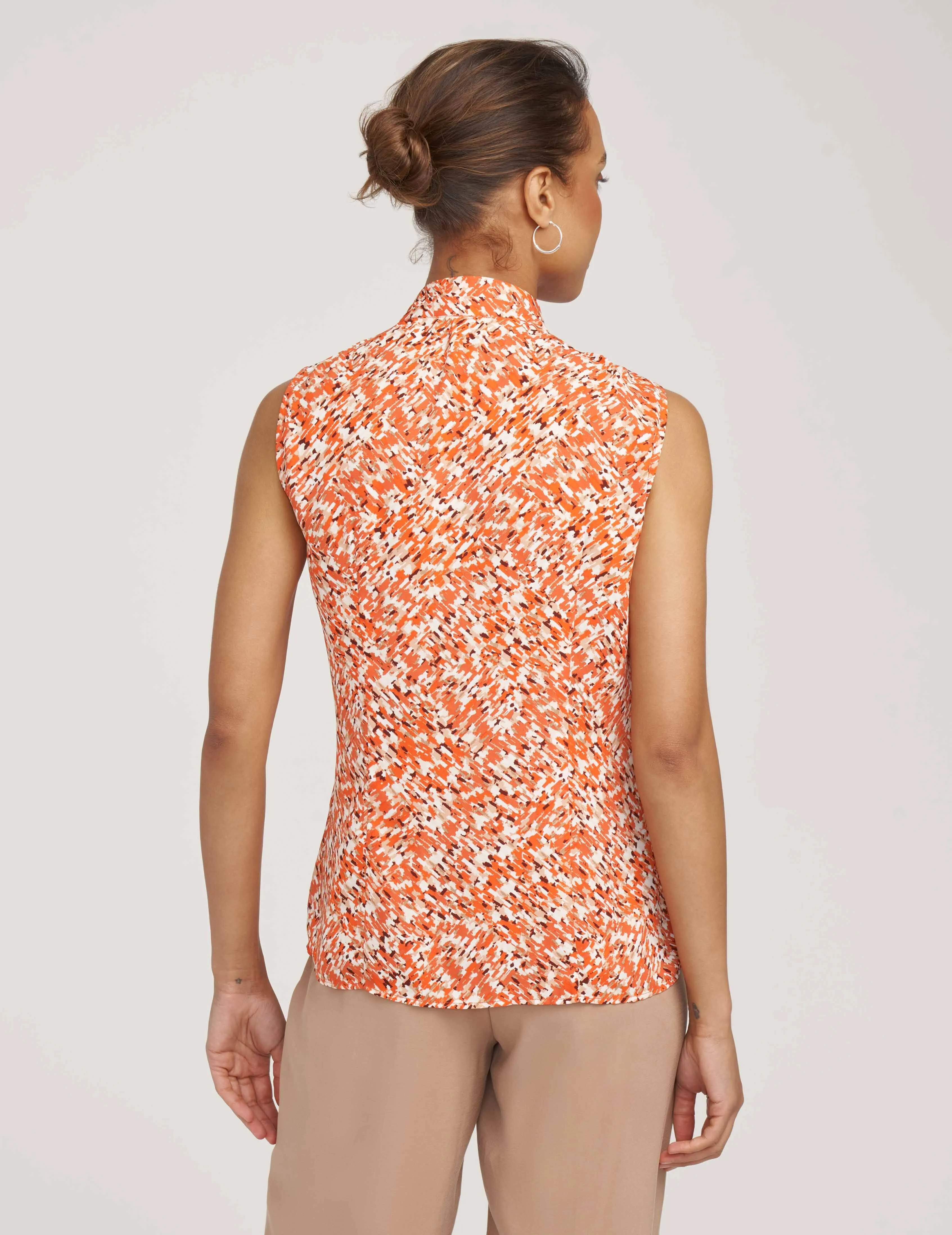Sleeveless Tie Neck Blouse- Sale