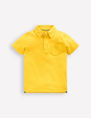 Slub Polo Shirt-Pineapple Yellow