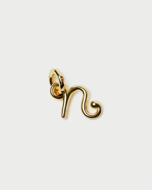 Small Gold Letter N Charm