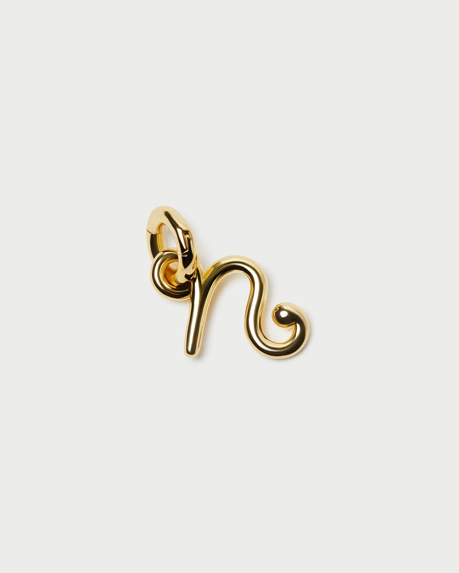 Small Gold Letter N Charm