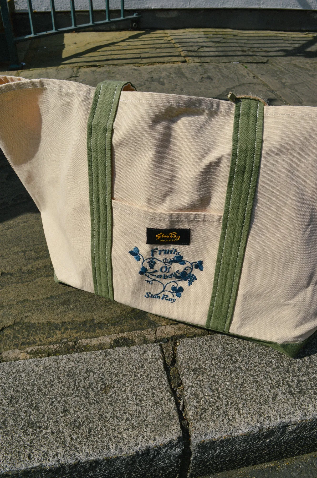 Stan Ray Natural & Olive Sateen Boat Tote Bag