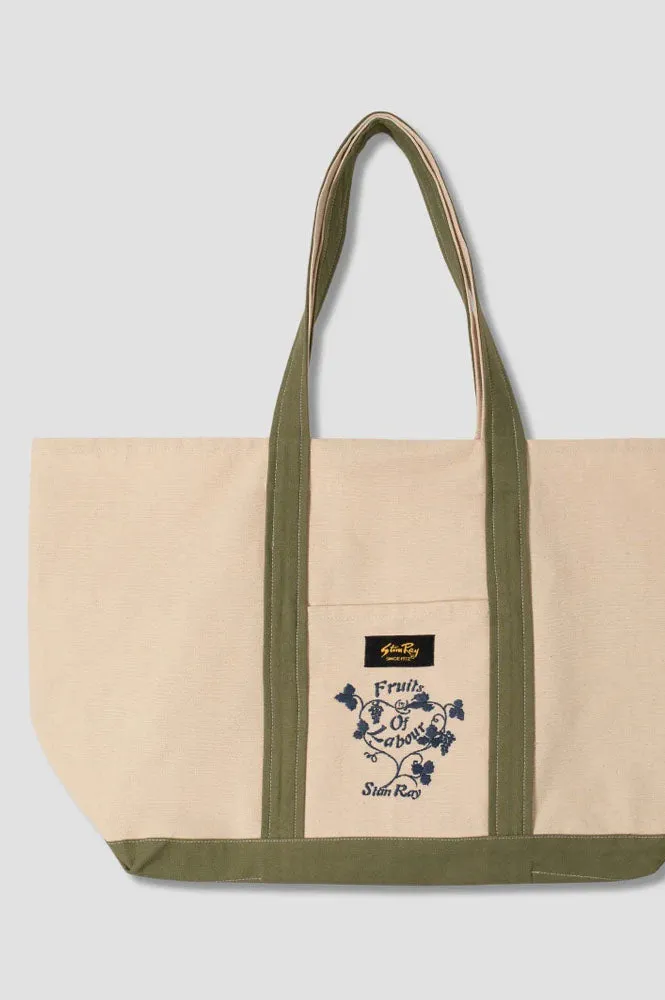Stan Ray Natural & Olive Sateen Boat Tote Bag