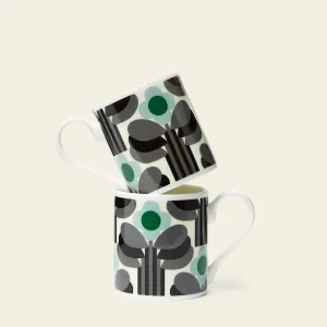 Standard Mug Set of 2 - Art Deco Green