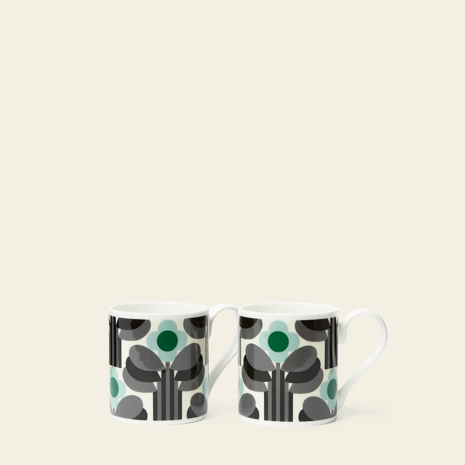 Standard Mug Set of 2 - Art Deco Green