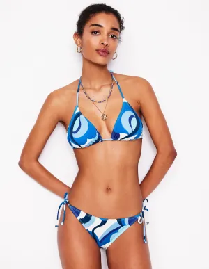 Symi String Bikini Bottoms-Blue. Abstract Swirl