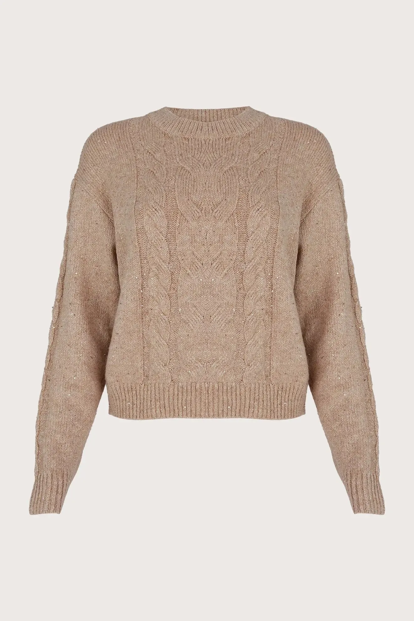 TAUPE AMALIA CLASSIC SWEATER