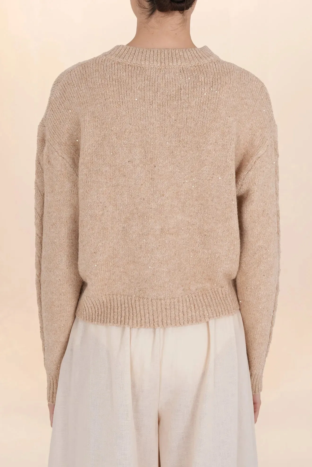 TAUPE AMALIA CLASSIC SWEATER