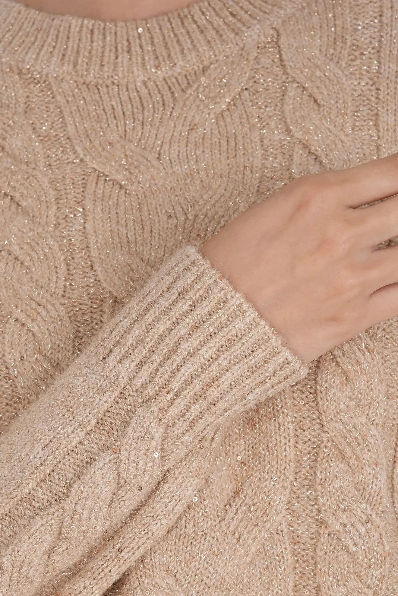 TAUPE AMALIA CLASSIC SWEATER