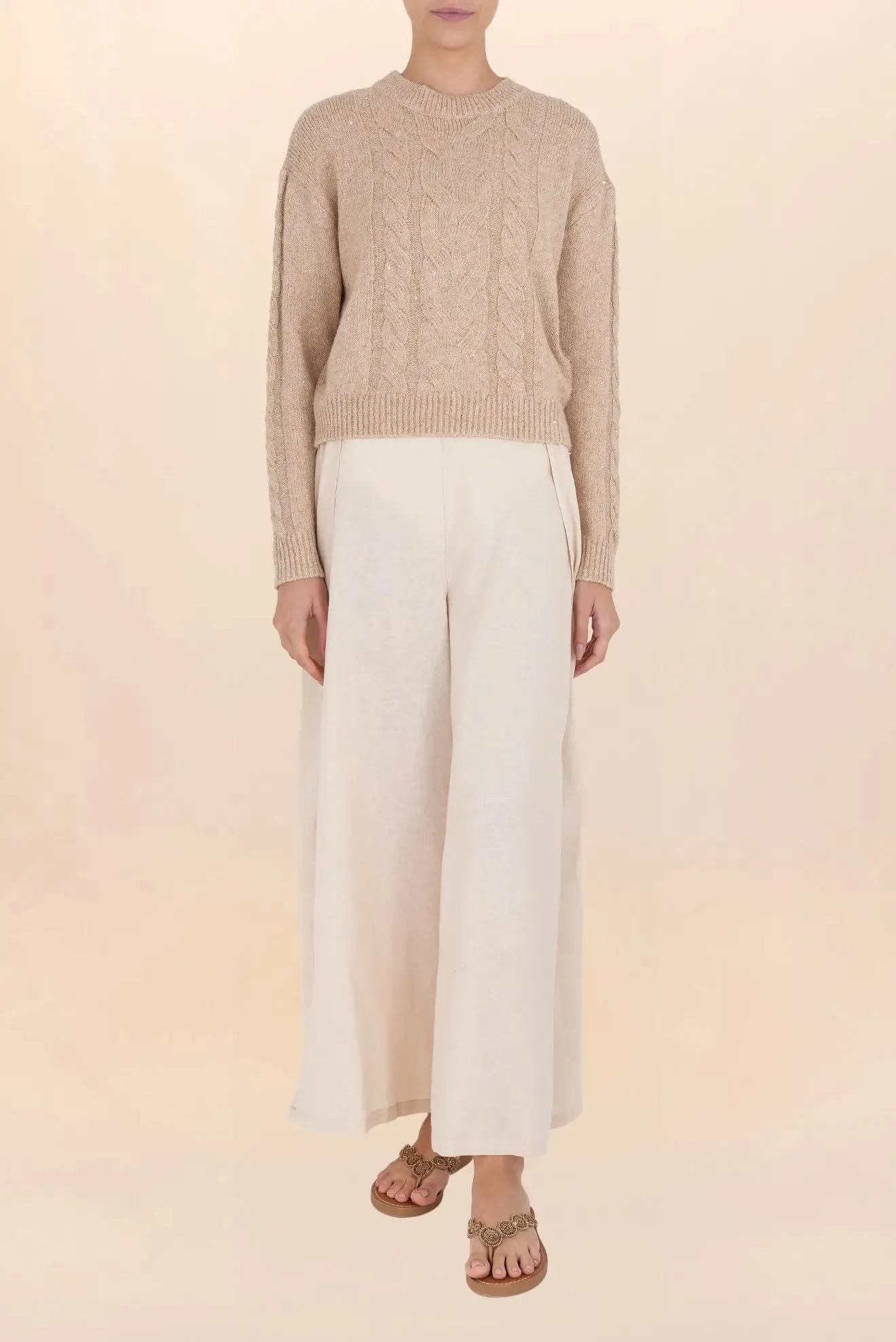 TAUPE AMALIA CLASSIC SWEATER