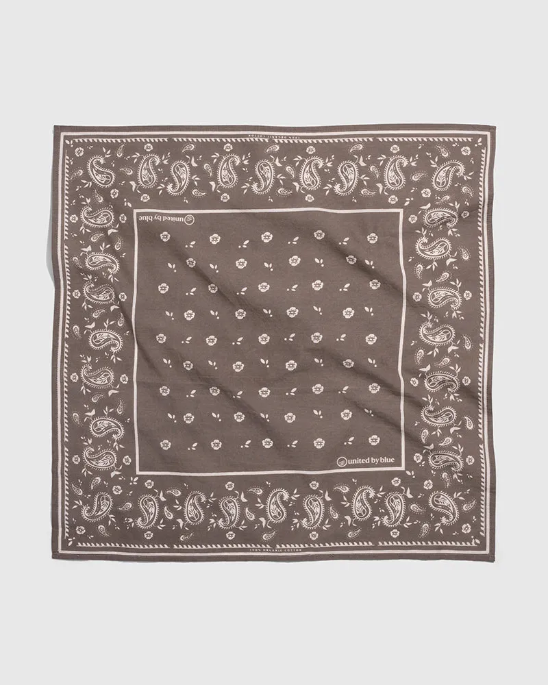 TerraDye Paisley Bandana - Charcoal. Currant