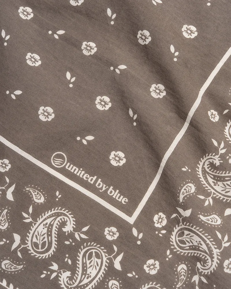 TerraDye Paisley Bandana - Charcoal. Currant