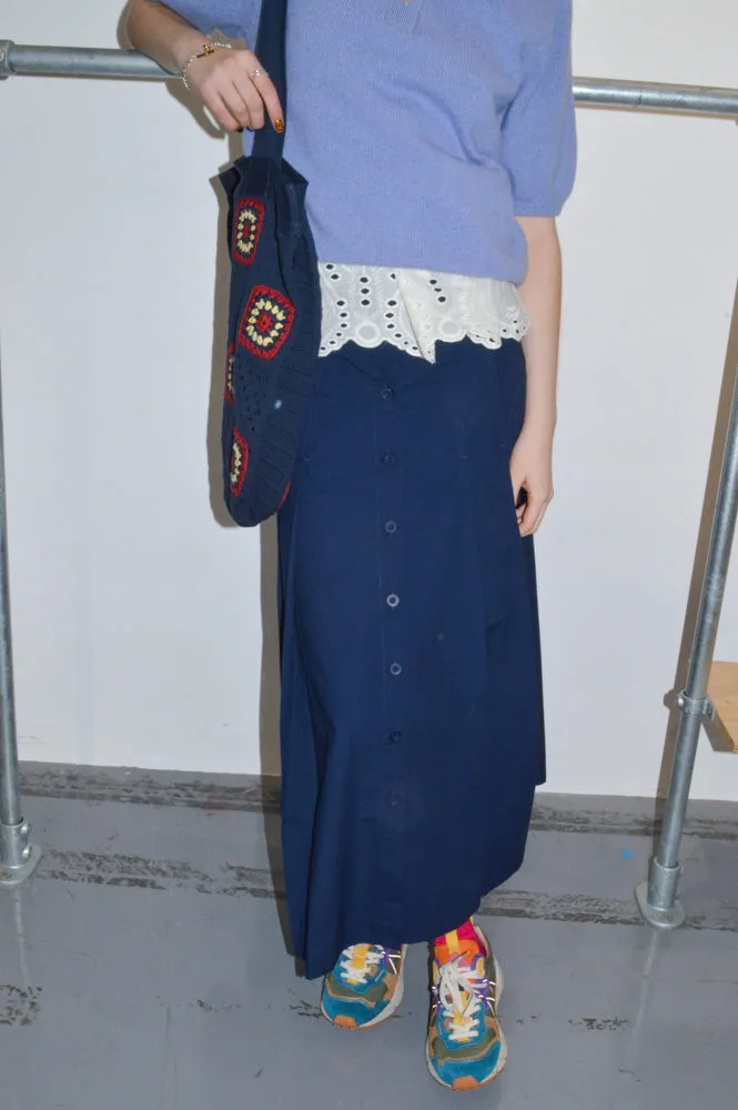 The Tiny Big Sister Pleated Navy Skirt