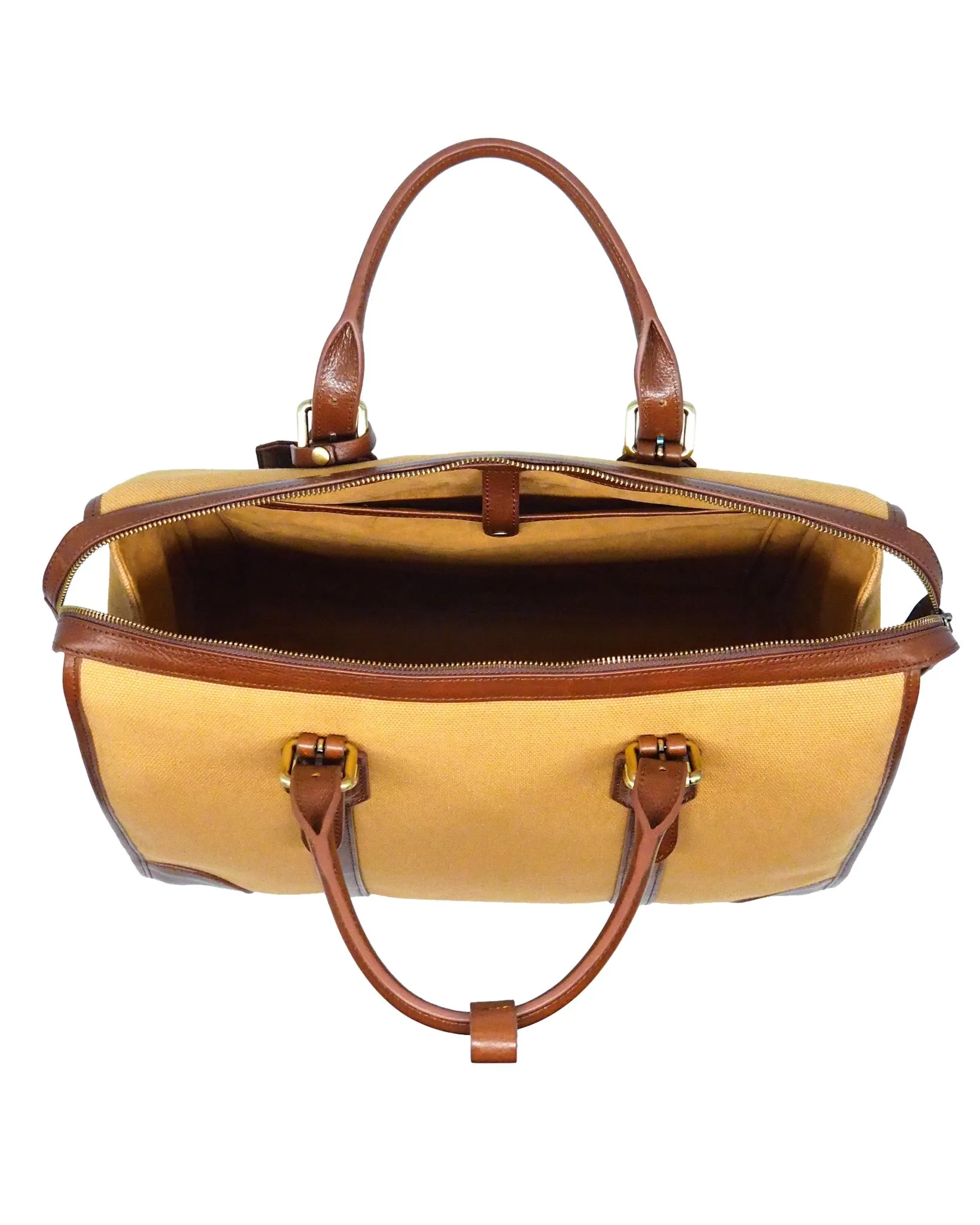 The Viaggio Heavy-Weight Canvas Duffel (Sand/ Cognac)