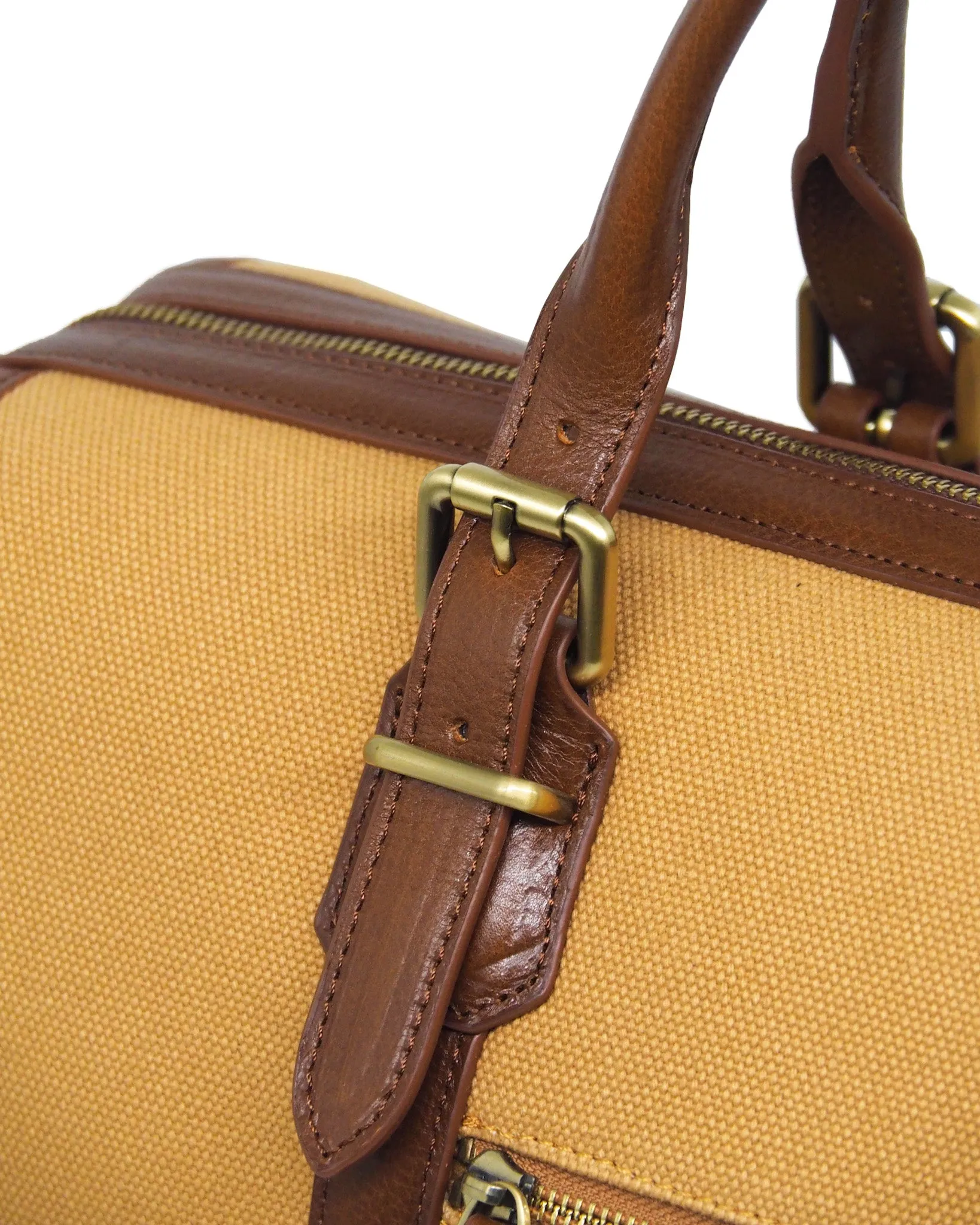 The Viaggio Heavy-Weight Canvas Duffel (Sand/ Cognac)