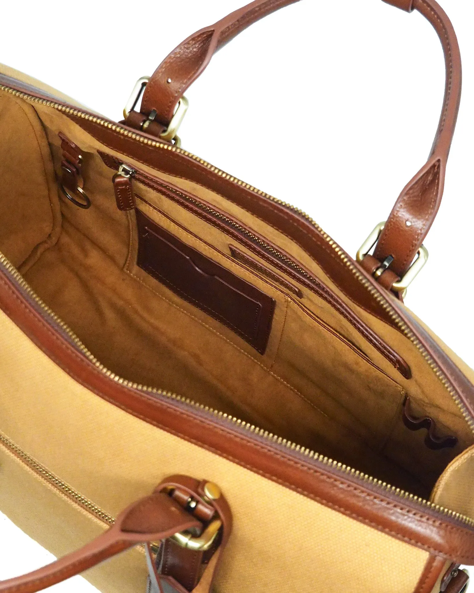 The Viaggio Heavy-Weight Canvas Duffel (Sand/ Cognac)