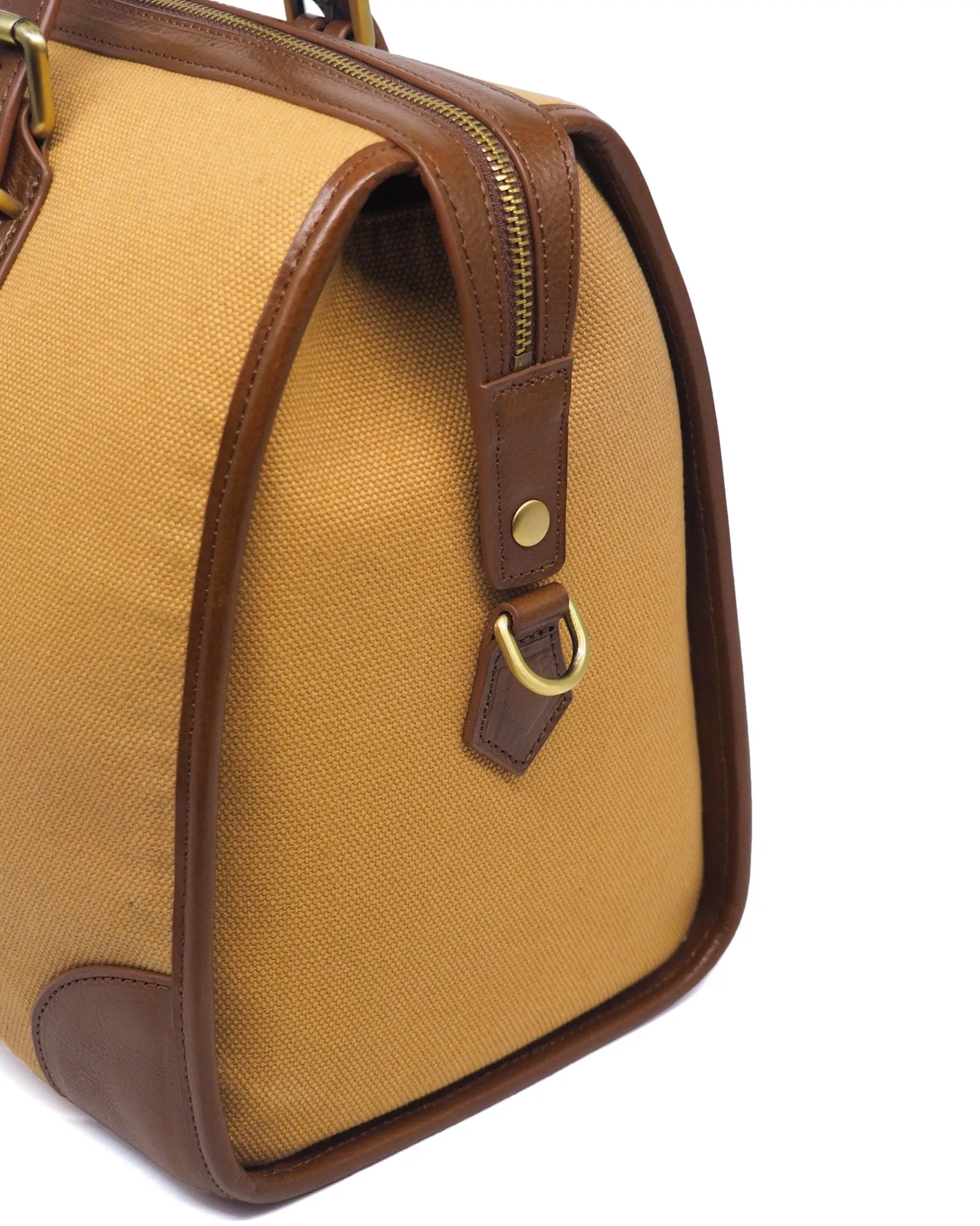 The Viaggio Heavy-Weight Canvas Duffel (Sand/ Cognac)