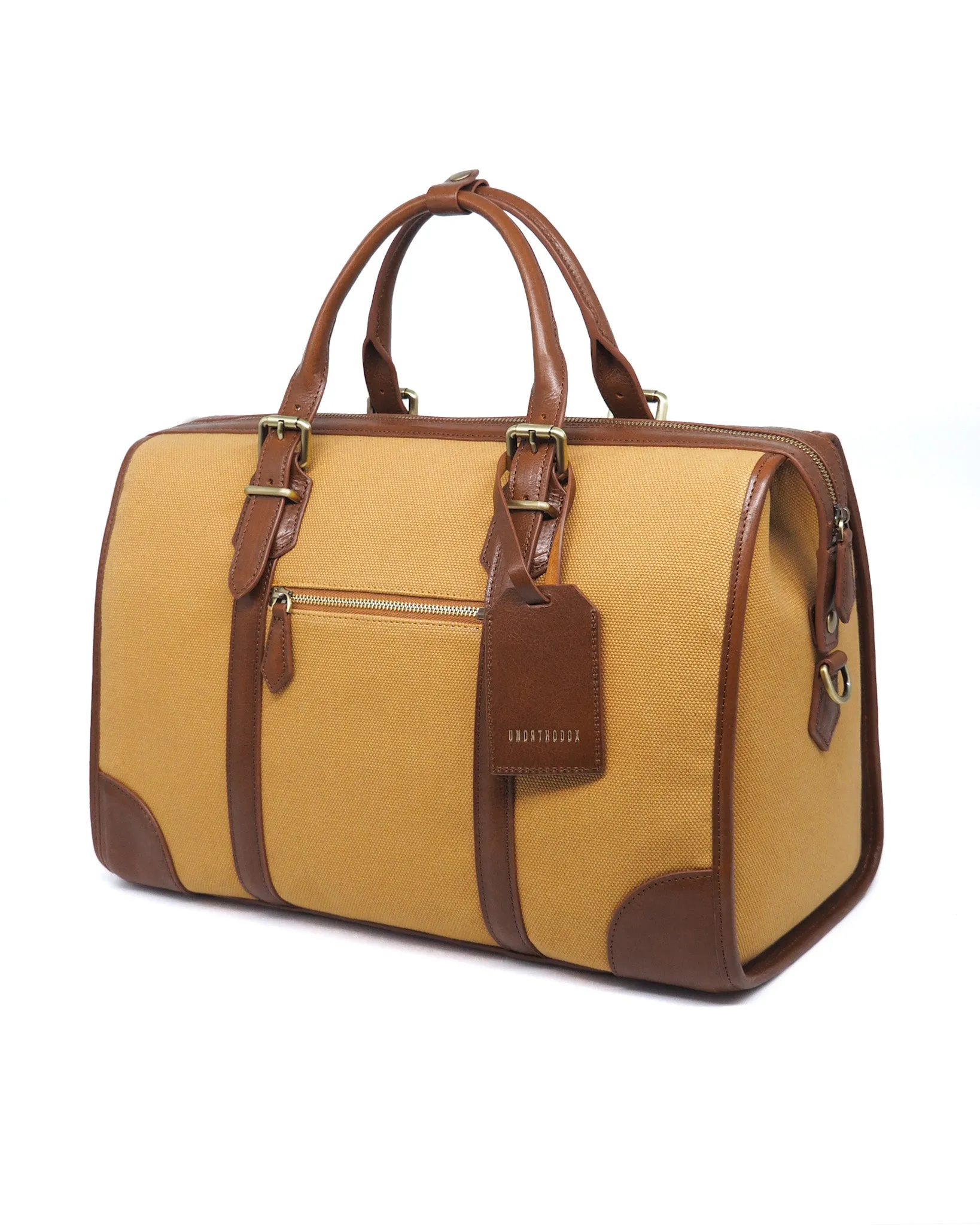 The Viaggio Heavy-Weight Canvas Duffel (Sand/ Cognac)