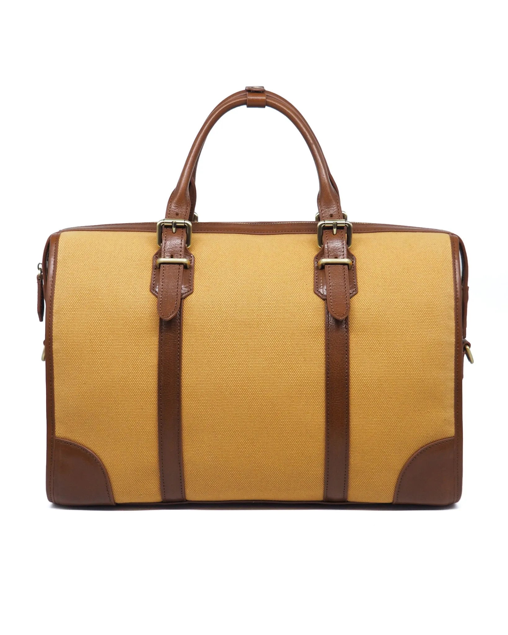 The Viaggio Heavy-Weight Canvas Duffel (Sand/ Cognac)