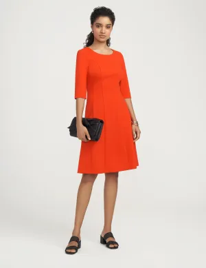 Three-Quarter Sleeve Fit and Flare Dress- Sale