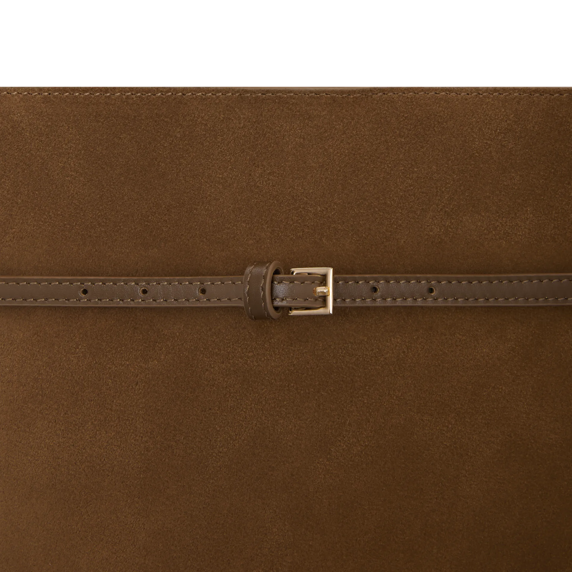 Toffee Suede Belted Tote Bag