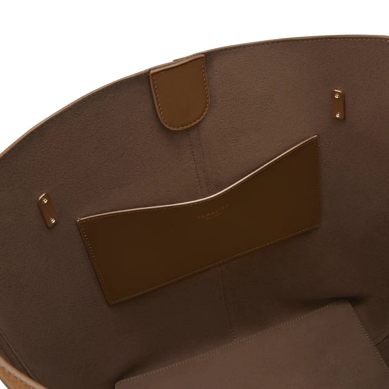 Toffee Suede Belted Tote Bag