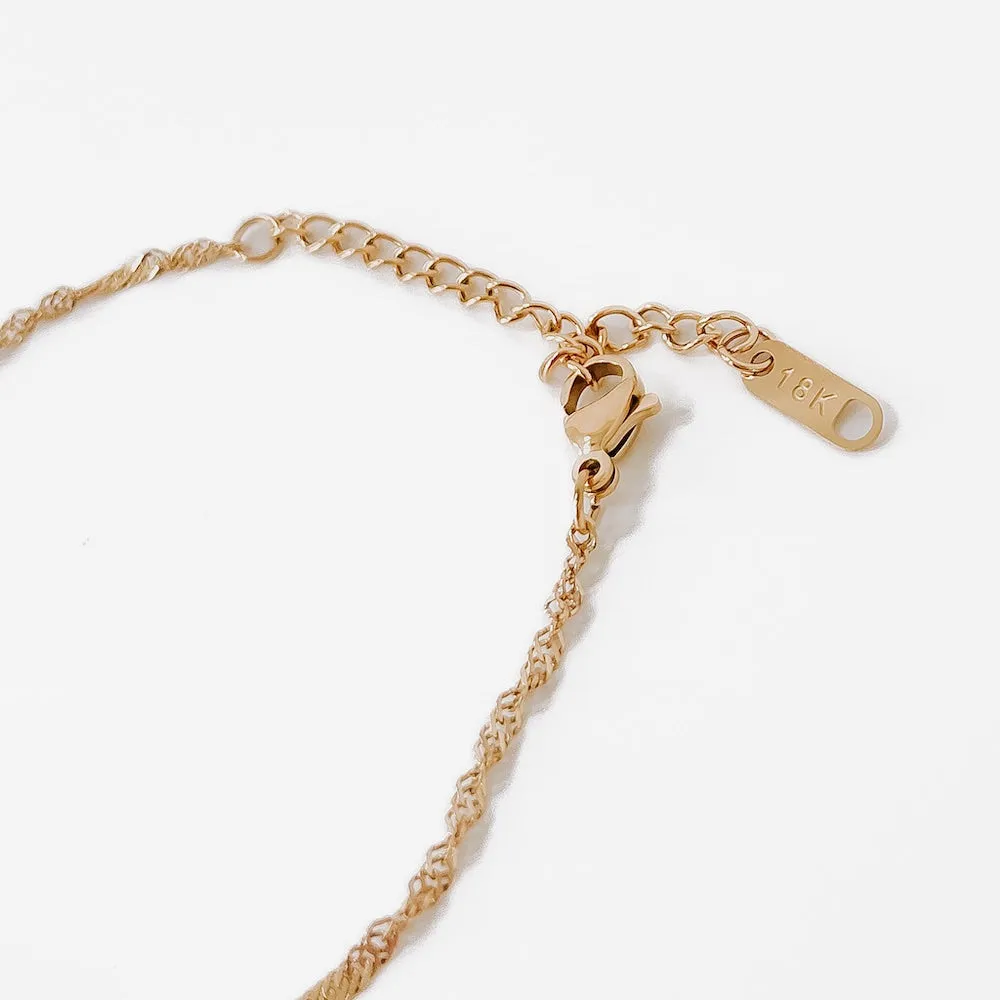 Twisted Chain Pearl Necklace *WATERPROOF*