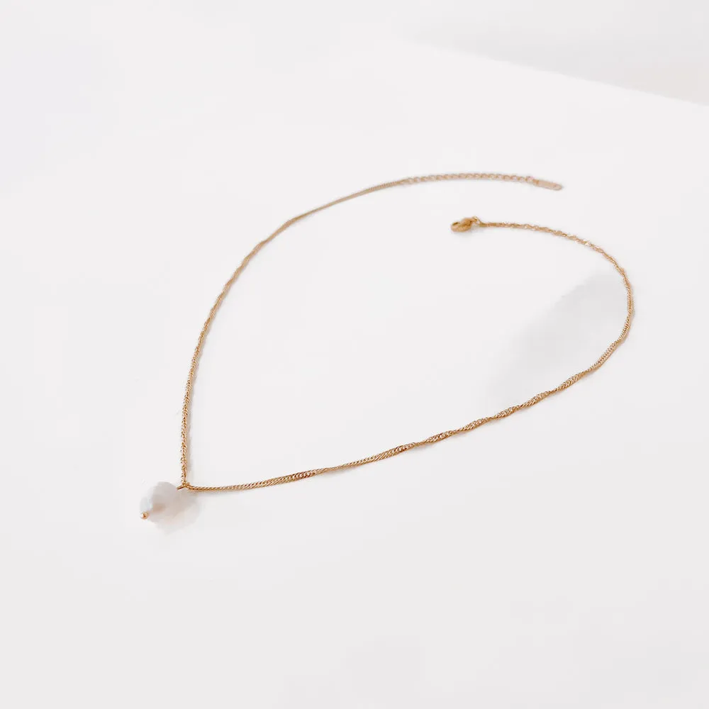 Twisted Chain Pearl Necklace *WATERPROOF*