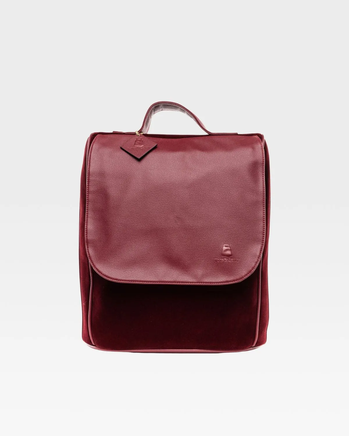 Velvet Backpack in Burgundy
