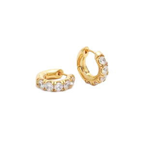 White Stone Hoops (Final Sale)